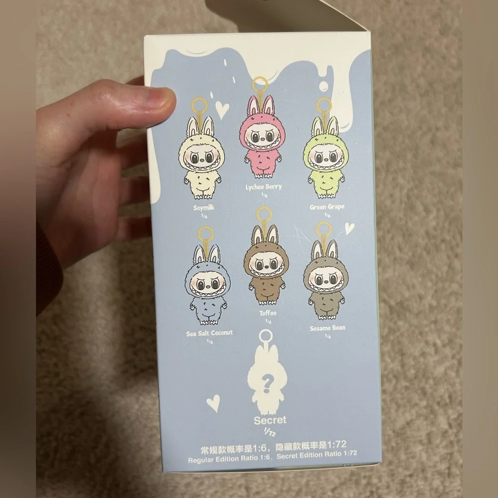 New Open Box Pop Mart Exciting Macaron Labubu Plush Pendant Sea Salt Coconut